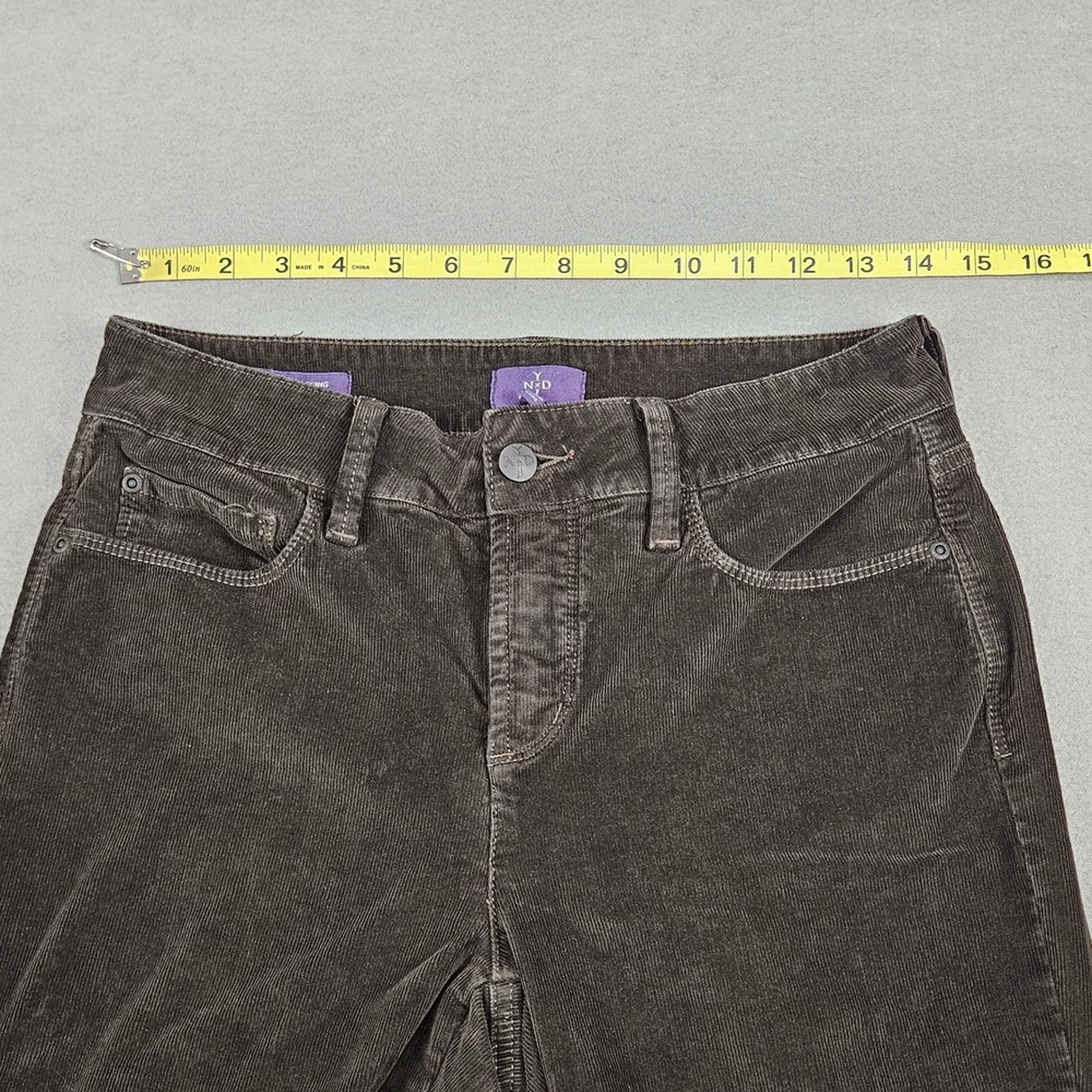 NYDJ Pants Womens Size 4 Alina Legging Lift Tuck Stretch Brown Corduroy - Picture 3 of 10